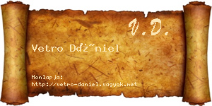 Vetro Dániel névjegykártya